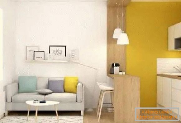 cozinha design 9 m2 com sofá, foto 28