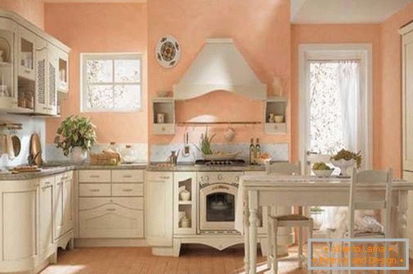 Design de interiores de uma casa privada - um interior de cozinha de uma sala de jantar em estilo clássico