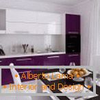 Móveis de cozinha com fachada branco-violeta