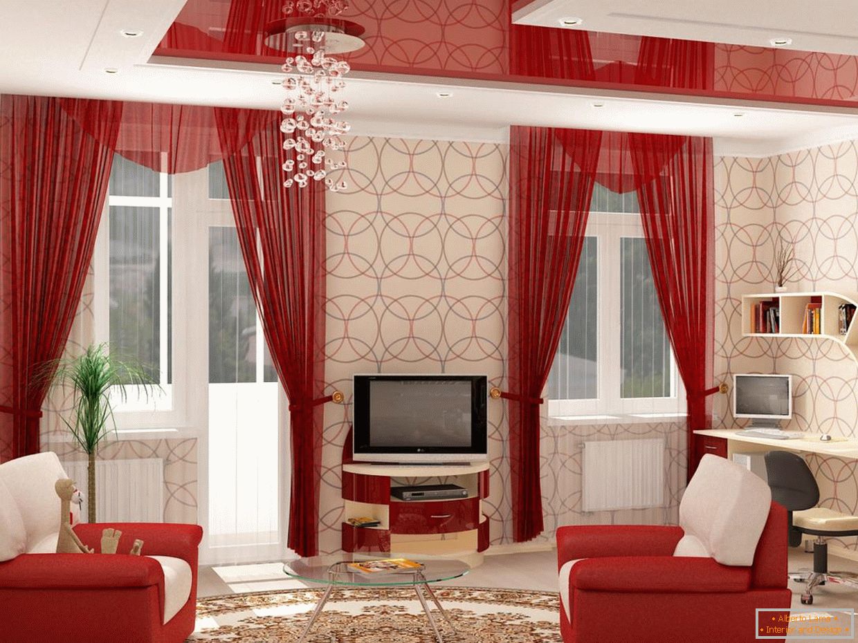 Design brilhante de uma pequena sala de estar