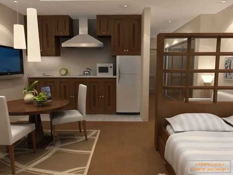 Neste projeto você pode ver como separar o lugar de dormir em um pequeno apartamento