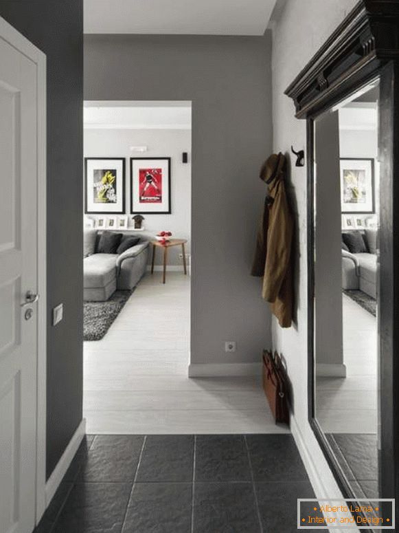 Projeto de um pequeno apartamento de 30 metros quadrados - foto interior de um hall de entrada