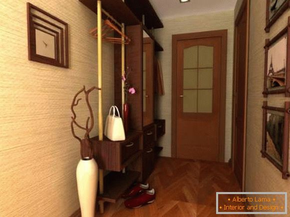 Design moderno de pequenas salas no apartamento - um hall de entrada e um corredor
