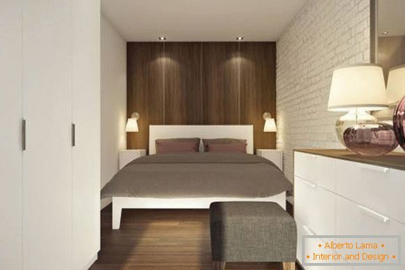 Design de um quarto em um apartamento de dois quartos de 45 metros quadrados