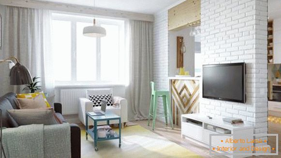 Estúdio elegante apartamento de 45 metros quadrados em Moscou