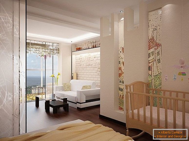 Apartamento de um quarto com janela panorâmica