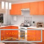 Cozinha simples na cor laranja