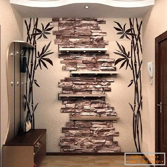 design de corredor com foto de pedra decorativa, foto 25