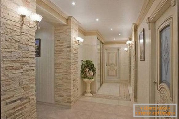 design de corredor com foto de pedra decorativa, foto 30