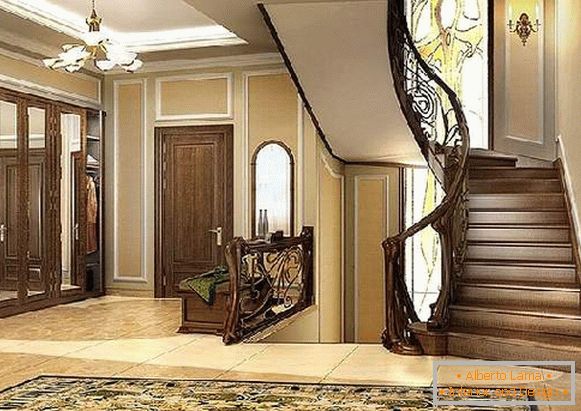 corredor na casa com design de foto de escadas, foto 35