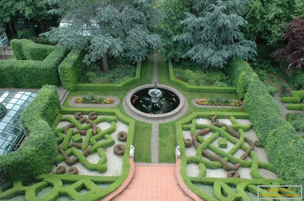 Jardim com fonte