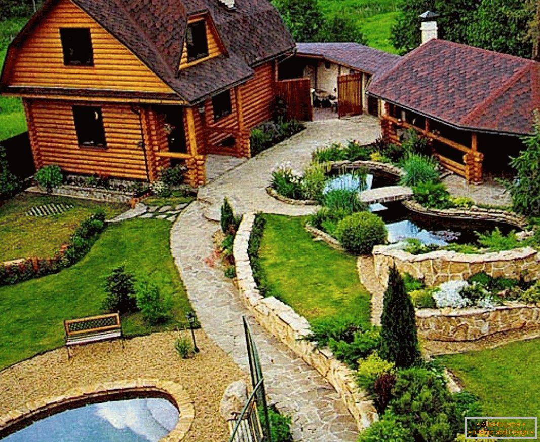 Casa de campo com lagoas