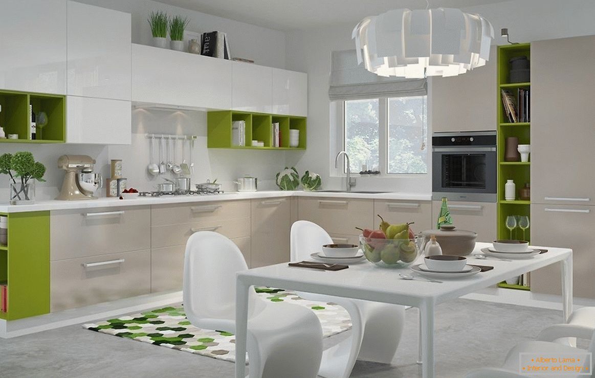 Cozinha com interior moderno