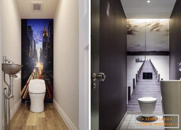 Belo banheiro interior - foto com papéis de parede na sala