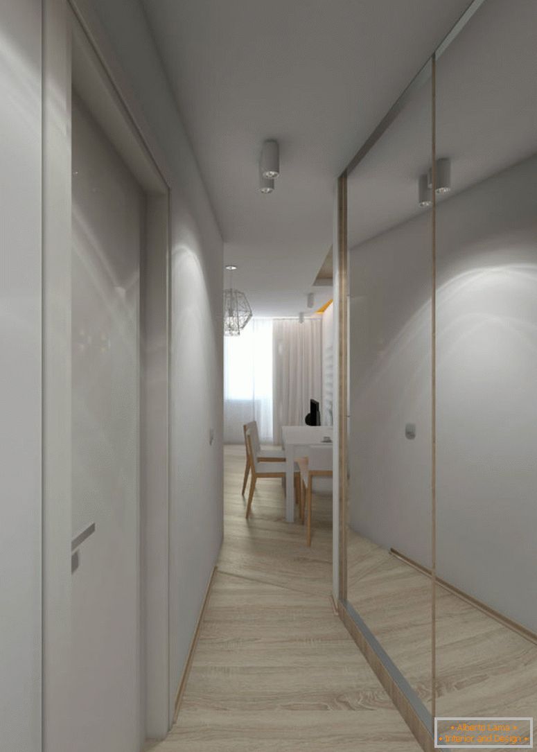 O design do apartamento estreito