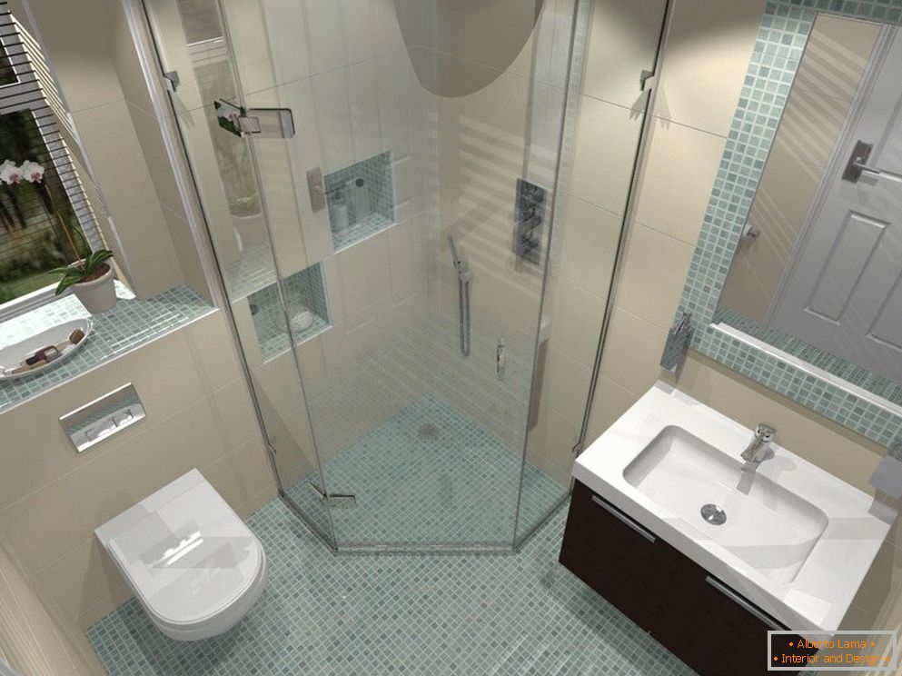 Banheiro compacto no apartamento