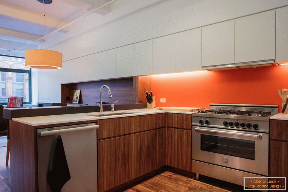 Cozinha duplex elegante em Manhattan