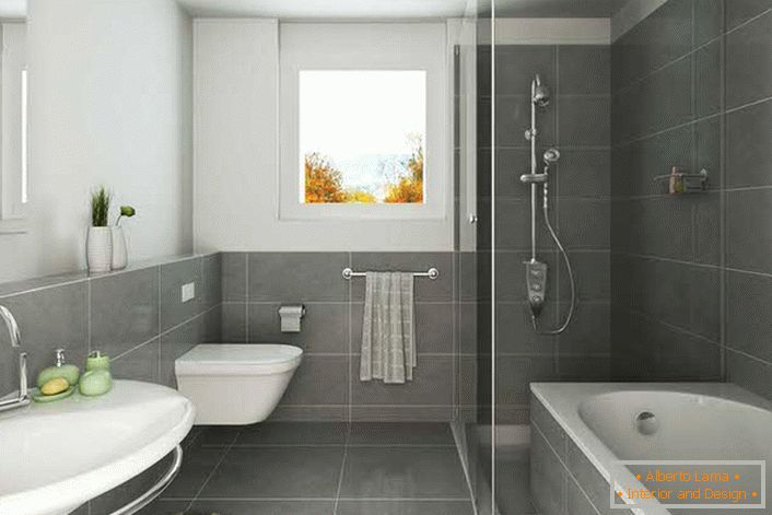 O estilo Art Nouveau é suave, neutro e calmo. A combinação clássica de branco e preto é uma excelente opção para decorar um banheiro.
