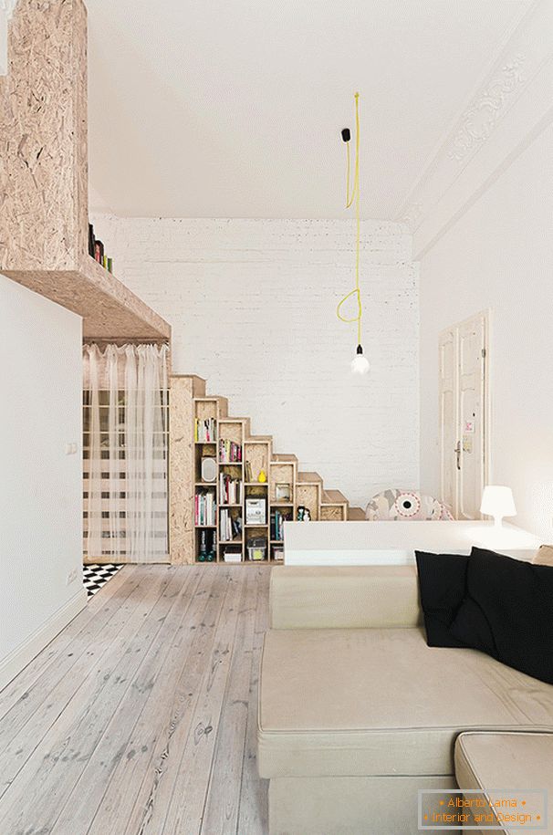 Design de interiores de um pequeno apartamento na Polônia