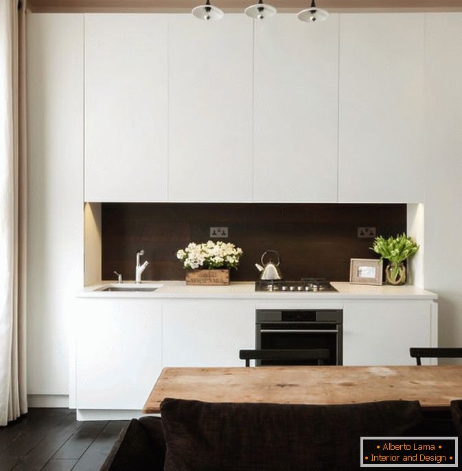 Cozinha apartamento-estúdio em estilo moderno