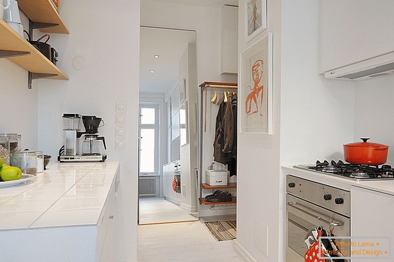 Cozinha de pequenos apartamentos de luxo na Suécia