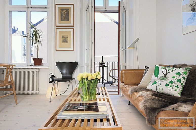 Sala de pequenos apartamentos de luxo na Suécia