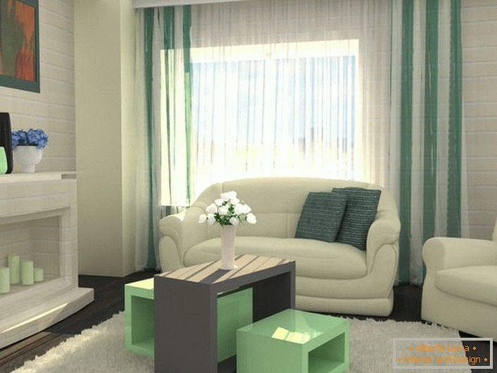 Design de sala de estar de alta tecnologia na moda