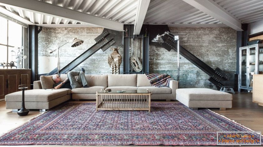 Use o tapete no loft estilo lounge