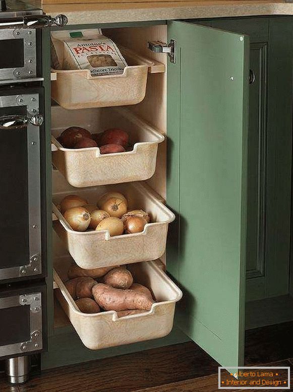 Como armazenar legumes na cozinha - caixas e recipientes