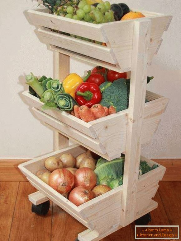 Rodas para guardar legumes na cozinha