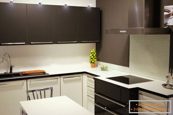 Cozinha canto preto e branco interior