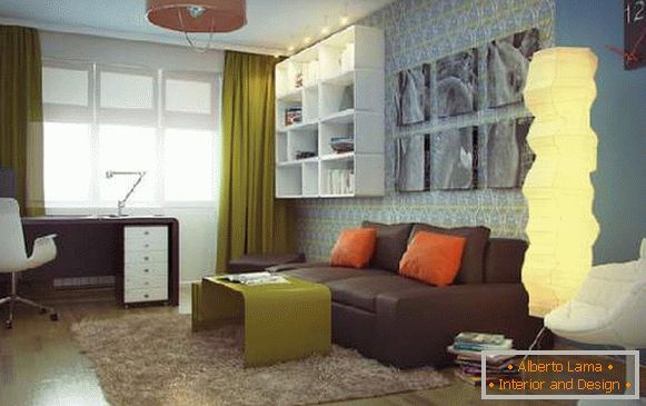 , o design da sala de estar com uma foto do local de trabalho 108