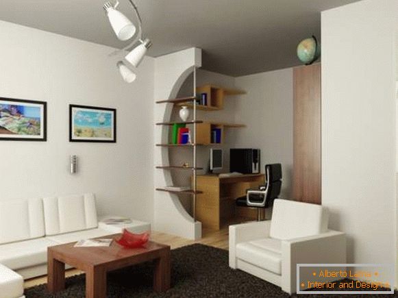 , o design da sala de estar com uma área de trabalho foto photo 79