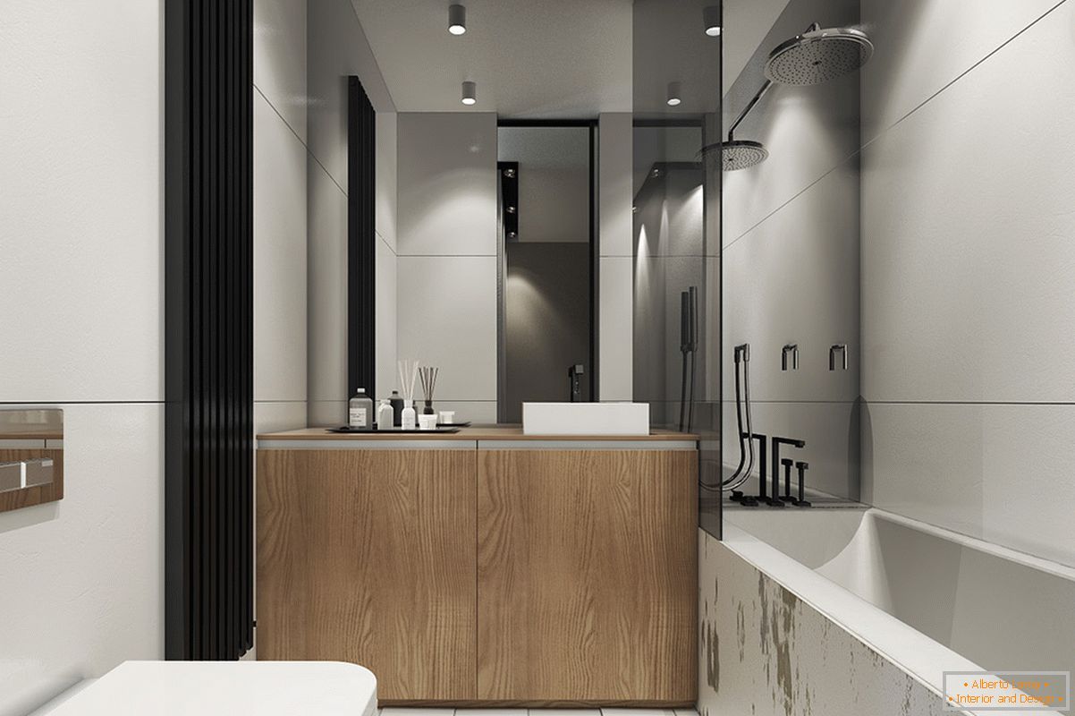 Design de uma casa de banho para um pequeno apartamento em estilo escandinavo - foto 2