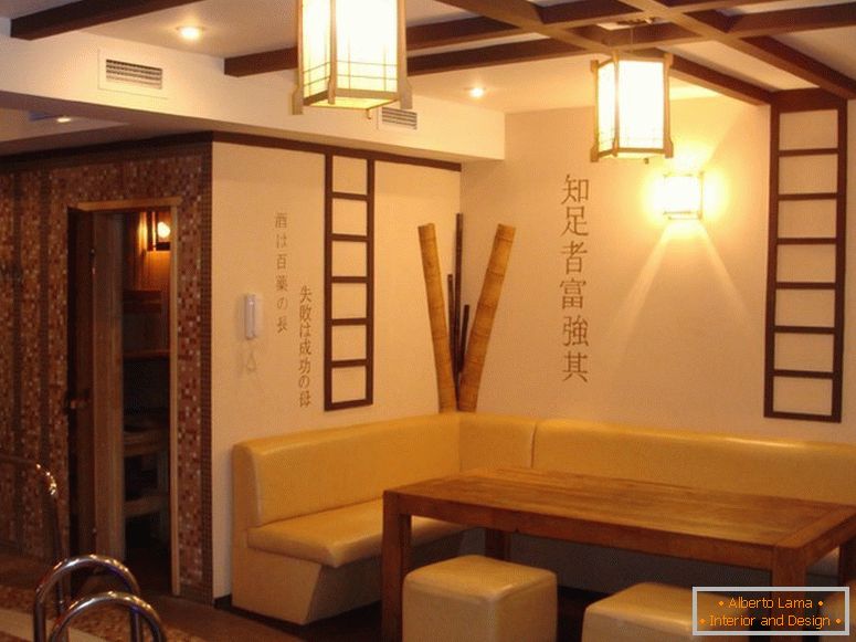 Um lounge em um balneário de estilo japonês