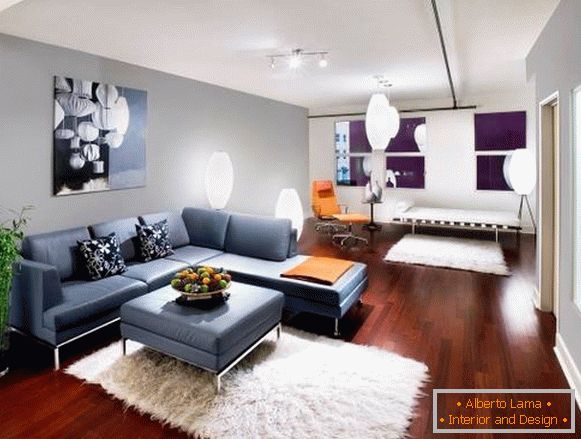 Design da sala de estar em estilo moderno