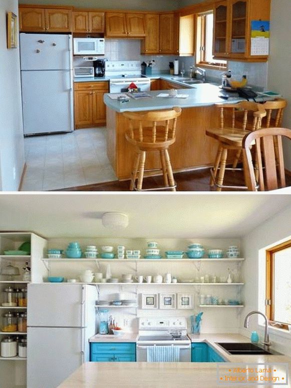 Transformação da cozinha antes e depois