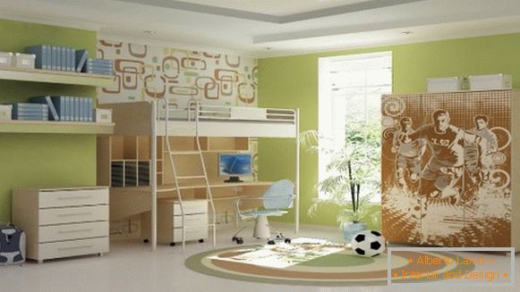 Interior de um quarto retangular infantil, foto 16