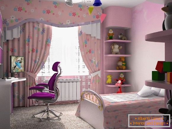 interior de um quarto das crianças para uma menina 8 лет