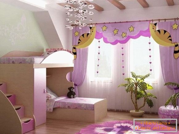 interior de um quarto das crianças para uma menina 10 лет