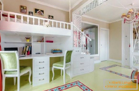 design do interior de um quarto de crianças para duas meninas, foto 11