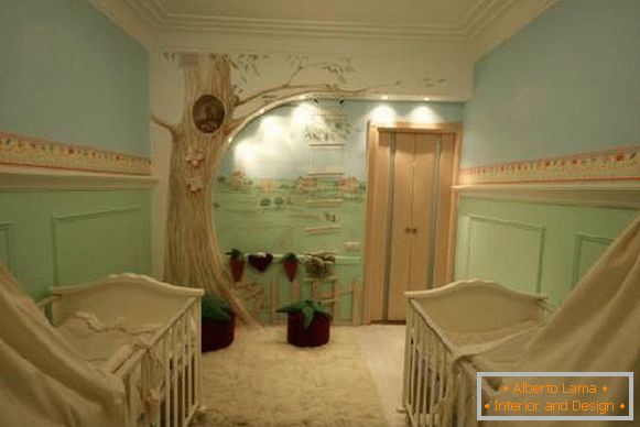 interior de um quarto de crianças com duas camas, foto 49