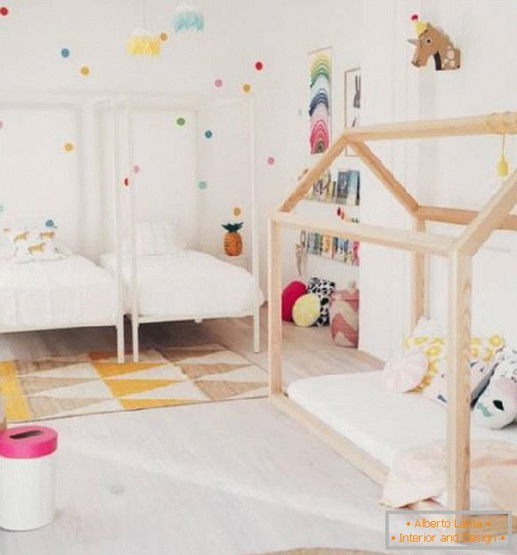 design de interiores de quarto de crianças para duas meninas, foto 5