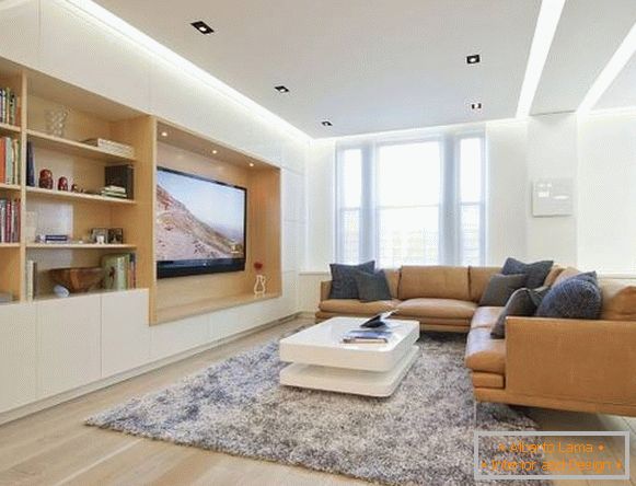 Foto do interior da sala de estar em estilo moderno