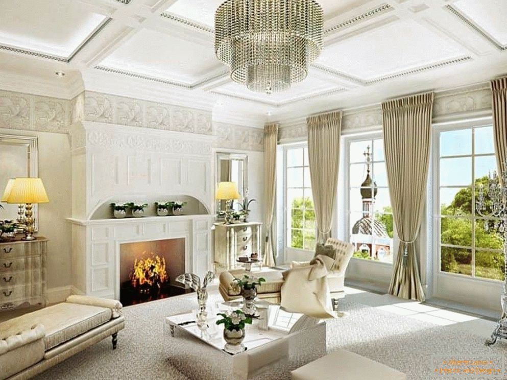 Sala de estar em um estilo clássico moderno