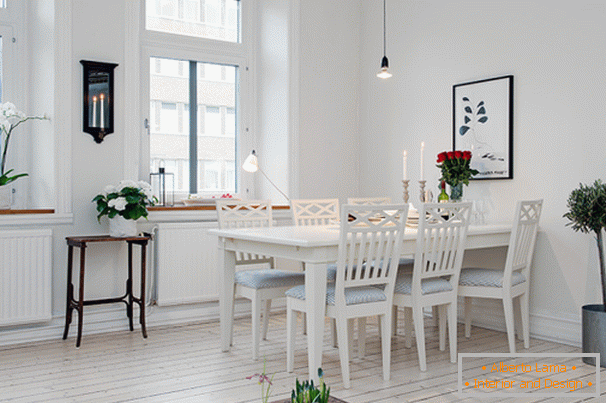 Apartamentos sala de jantar em estilo escandinavo em Gotemburgo