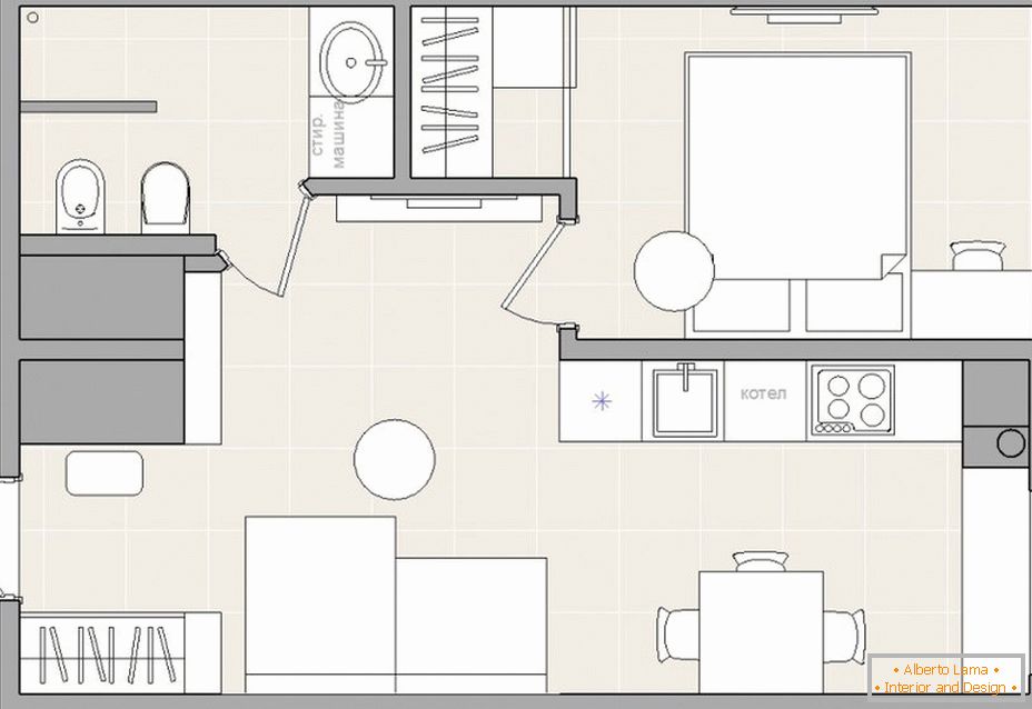 Planeje um pequeno apartamento de 2 quartos