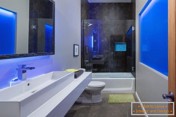Design em estilo high-tech - foto de casa de banho elegante