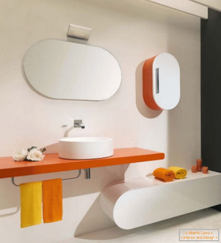 beleza-branco-conceito-casa-interior-design-para-contemporâneo-com-laranja-flutuante-rack-tem-a-porcelana-navio-pia-e-toalha-cremalheiras-plus-oval-parede-espelho-frameless- com-novo-banheiros-idéias-e-luxo-ba
