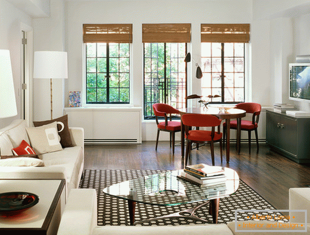 Interior, de, um, pequeno, sala de estar, em, minimalism, estilo